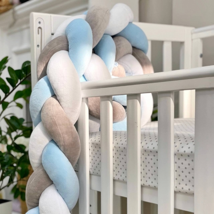 Protectie laterala patut bebe albastru-grafit (7)